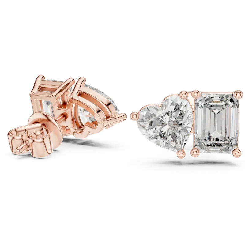 novafacet-amora-duo-heart-emerald-diamond-stud-earrings-rose-gold-full-view