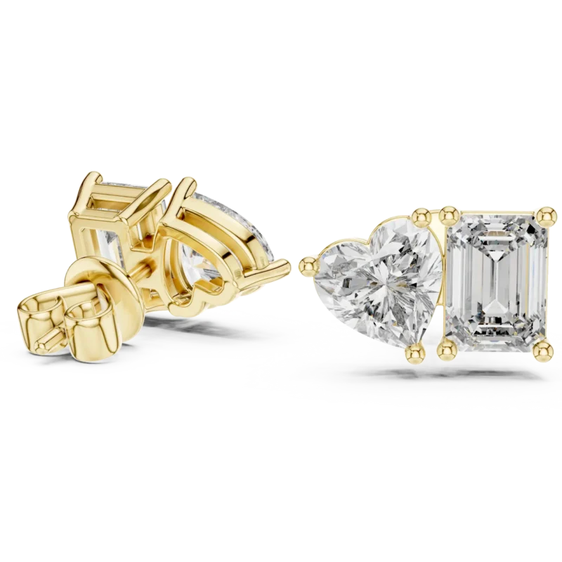 novafacet-amora-duo-heart-emerald-diamond-stud-earrings-yellow-gold-full-view
