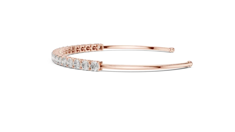 novafacet-elegant-3mm-round-diamond-bangle bracelet-rose-gold-angle-2