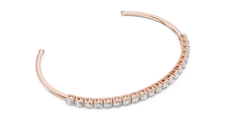 novafacet-elegant-3mm-round-diamond-bangle bracelet-rose-gold-top