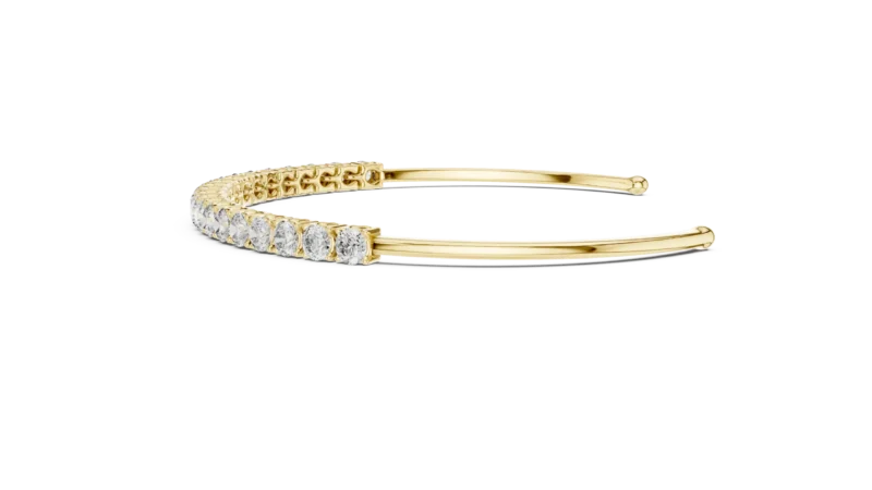 novafacet-elegant-3mm-round-diamond-bangle bracelet-yellow-gold-angle-2