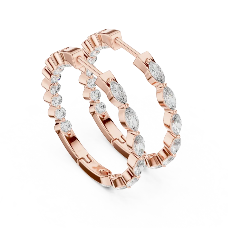 novafacet-elysian-marquise-diamond-hoop-earrings-rose-gold-side-look