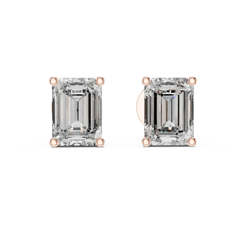 novafacet-emerald-cut-solitaire-diamond-stud-earrings-rose-gold-front