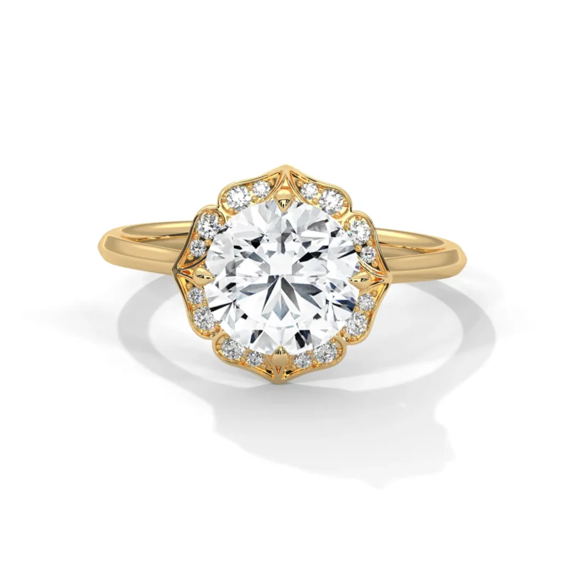 novafacet-floral-halo-round-diamond-ring-yellow-gold-front